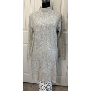 The Prairie by Rachel Ashwell Sweater Dress Womens S Gray Wool Blend Mock Neck